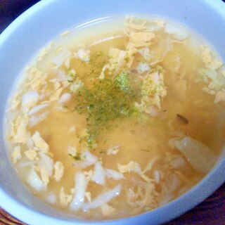 青海苔香る☆卵と白菜のスープ